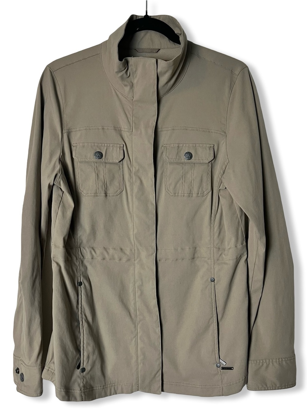 Prana Womens Halle Jacket Stretch Zion Utility Field Water Resistant Khaki Sz. L